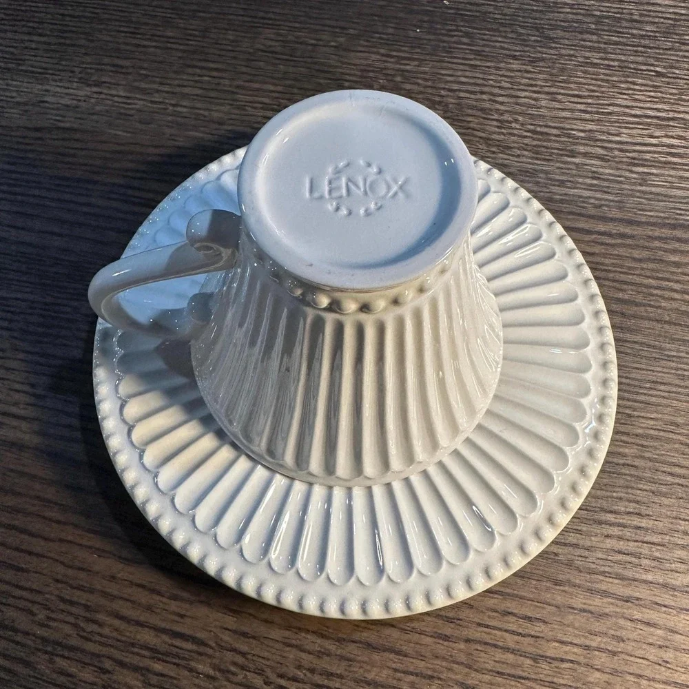 Vintage Lenox Butler's Pantry Gourmet "Fluted" Cup and Saucer Set - Picture 9 of 9